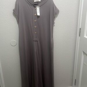 Three Bird Nest Button-Front Tank Top in Taupe